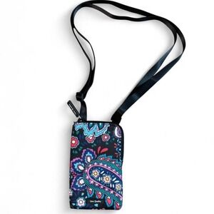 Vera Bradley RFID‎ Mini Cellphone Crossbody bag Haymarket Paisley Pattern